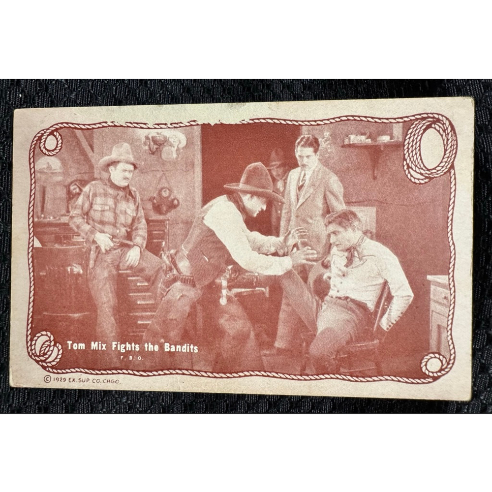 Postcard: Tom Mix Fights the Bandits Exhibit Supply Company Chicago, IL 1929